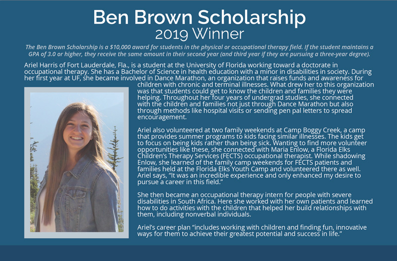 2019 Ben Brown Scholarship Winner